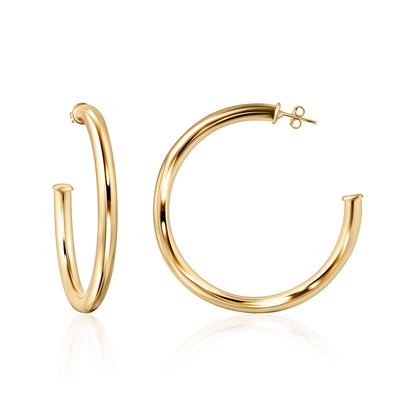 18K Gold Plated Chunky Open Hoop Earrings