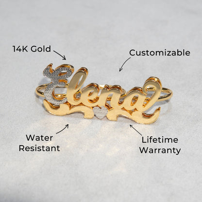 Women Jewelry - Gold Name Ring | Style # R11