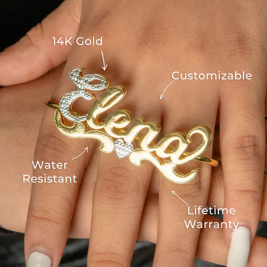 Women Jewelry - Gold Name Ring | Style # R11