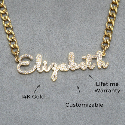 Women Jewelry - Iced Out VVS Name Necklace | Style # N18