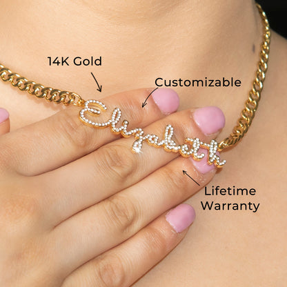 Women Jewelry - Iced Out VVS Name Necklace | Style # N18