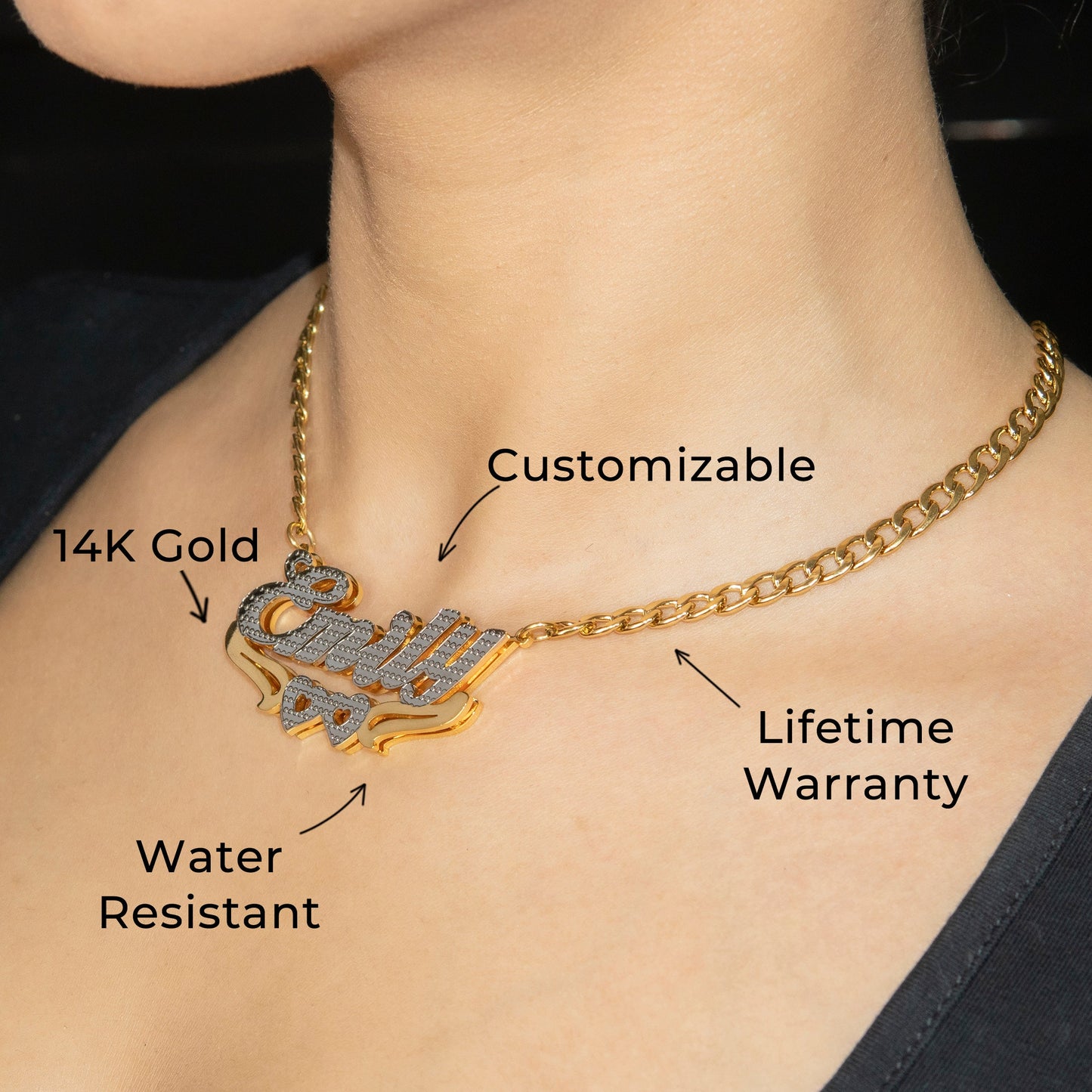 Women Jewelry - Gold Name Necklace | Style # N43