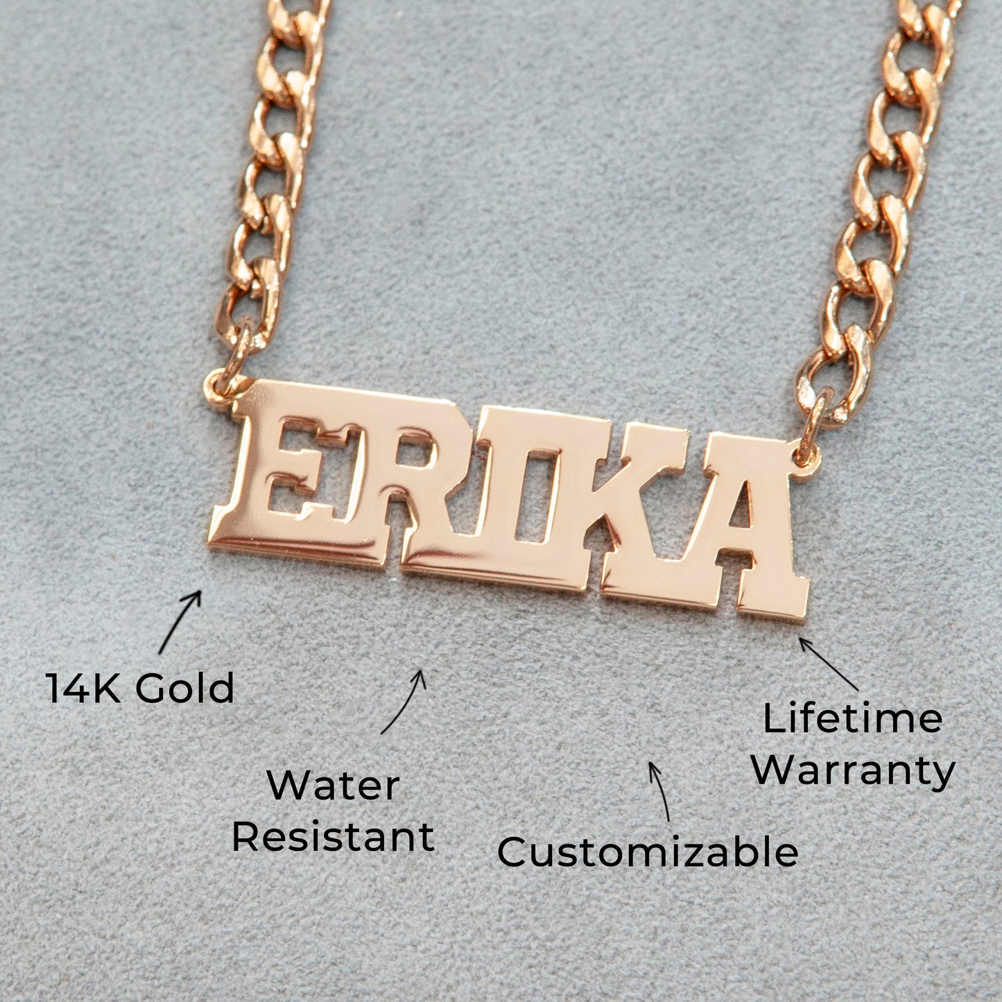 Women Jewelry - Rose Gold Name Necklace | Style # N07