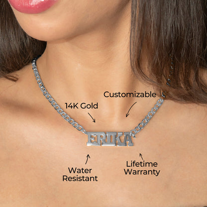 Women Jewelry - White Gold Name Necklace | Style # N07