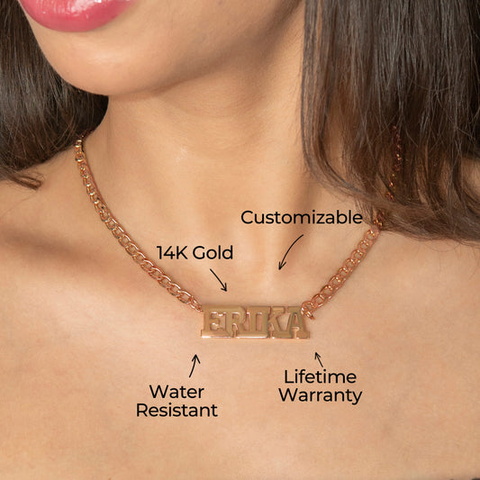 Women Jewelry - Rose Gold Name Necklace | Style # N07