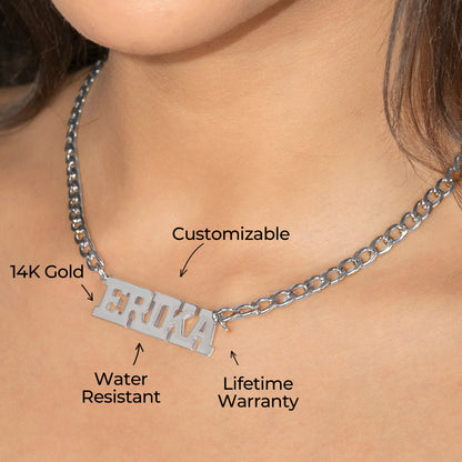 Women Jewelry - White Gold Name Necklace | Style # N07