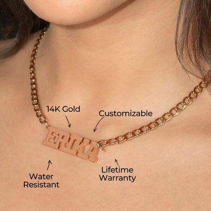 Women Jewelry - Rose Gold Name Necklace | Style # N07