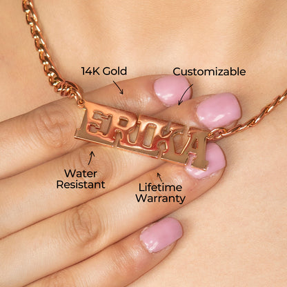 Women Jewelry - Rose Gold Name Necklace | Style # N07