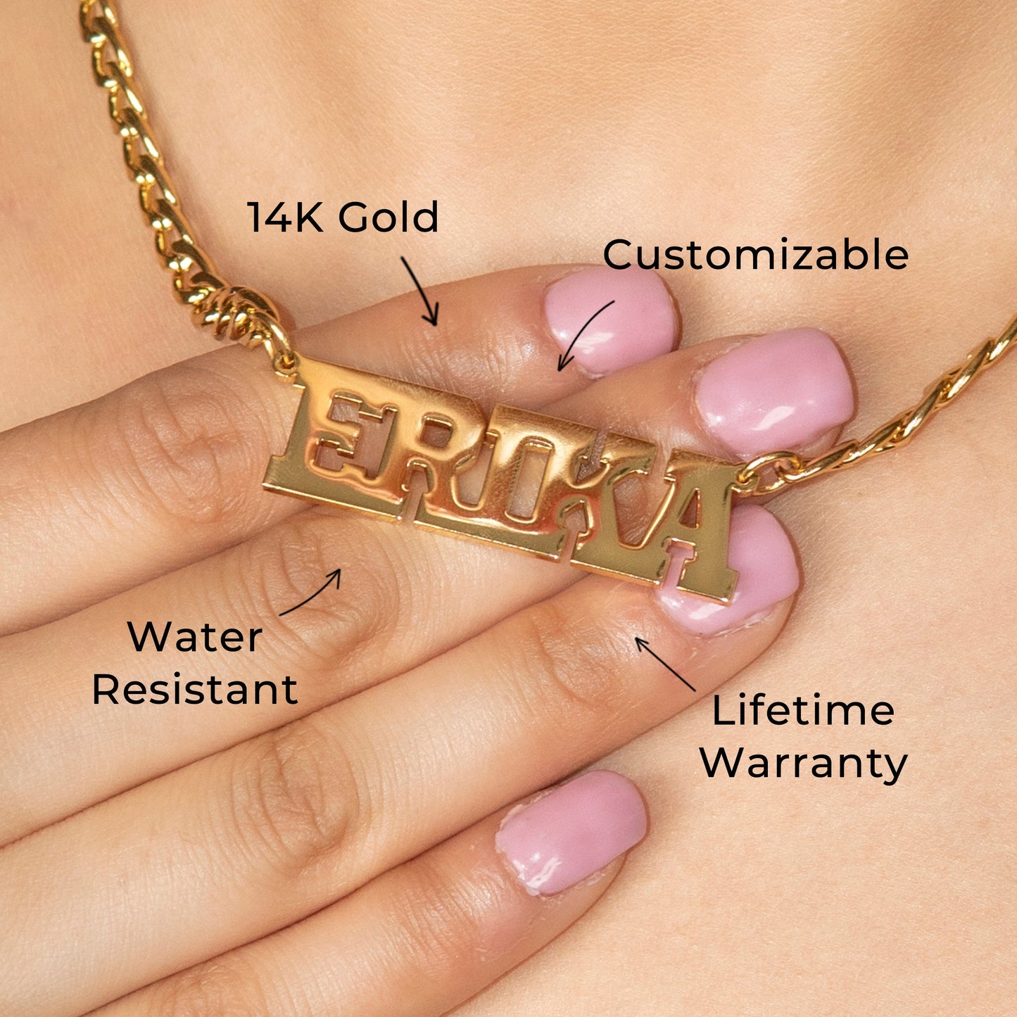 Women Jewelry - Gold Name Necklace | Style # N07