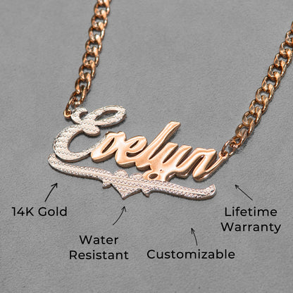 Women Jewelry - Rose Gold Name Necklace | Style # N19