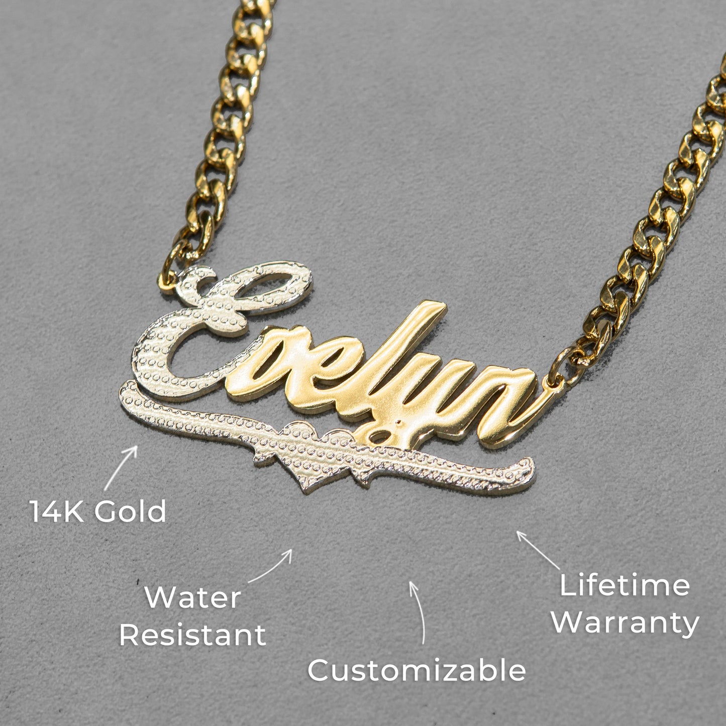 Women Jewelry - Gold Name Necklace | Style # N19
