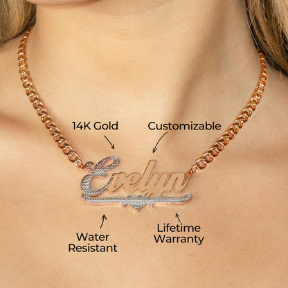 Women Jewelry - Rose Gold Name Necklace | Style # N19