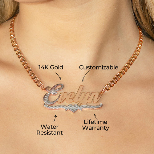 Women Jewelry - Rose Gold Name Necklace | Style # N19
