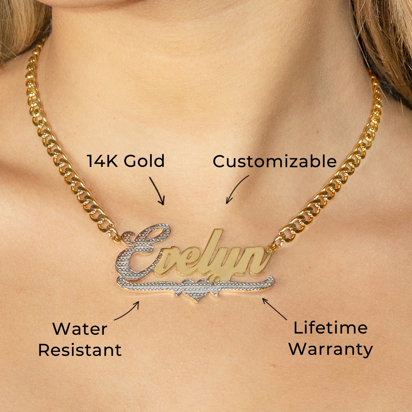 Women Jewelry - Gold Name Necklace | Style # N19