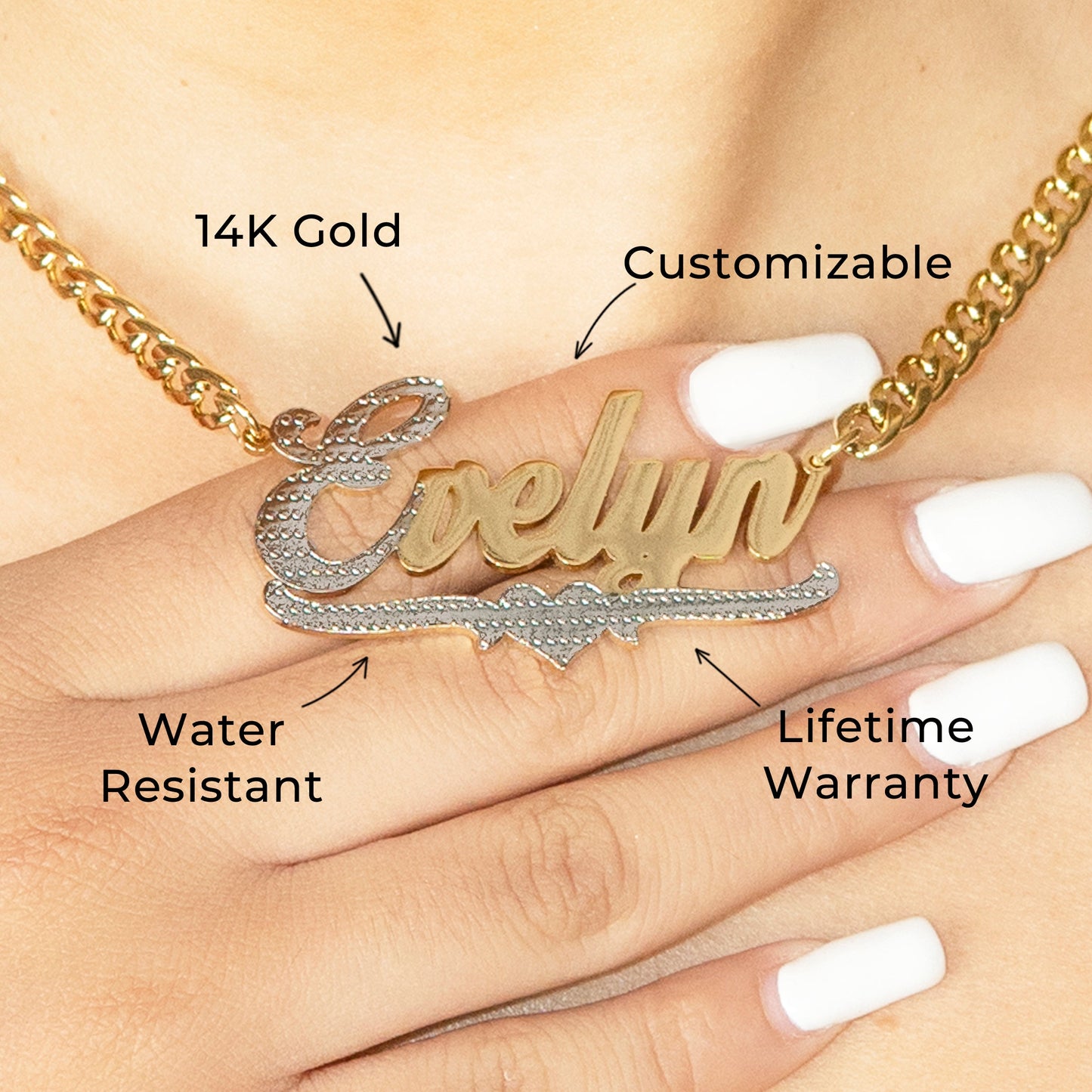 Women Jewelry - Gold Name Necklace | Style # N19