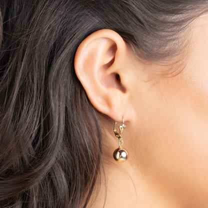 18K Gold Plated Dangling Ball Drop Earrings