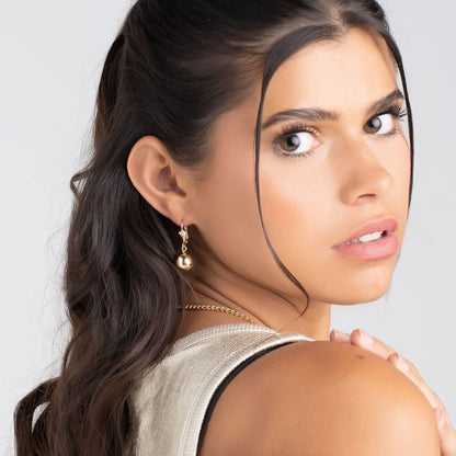 18K Gold Plated Dangling Ball Drop Earrings