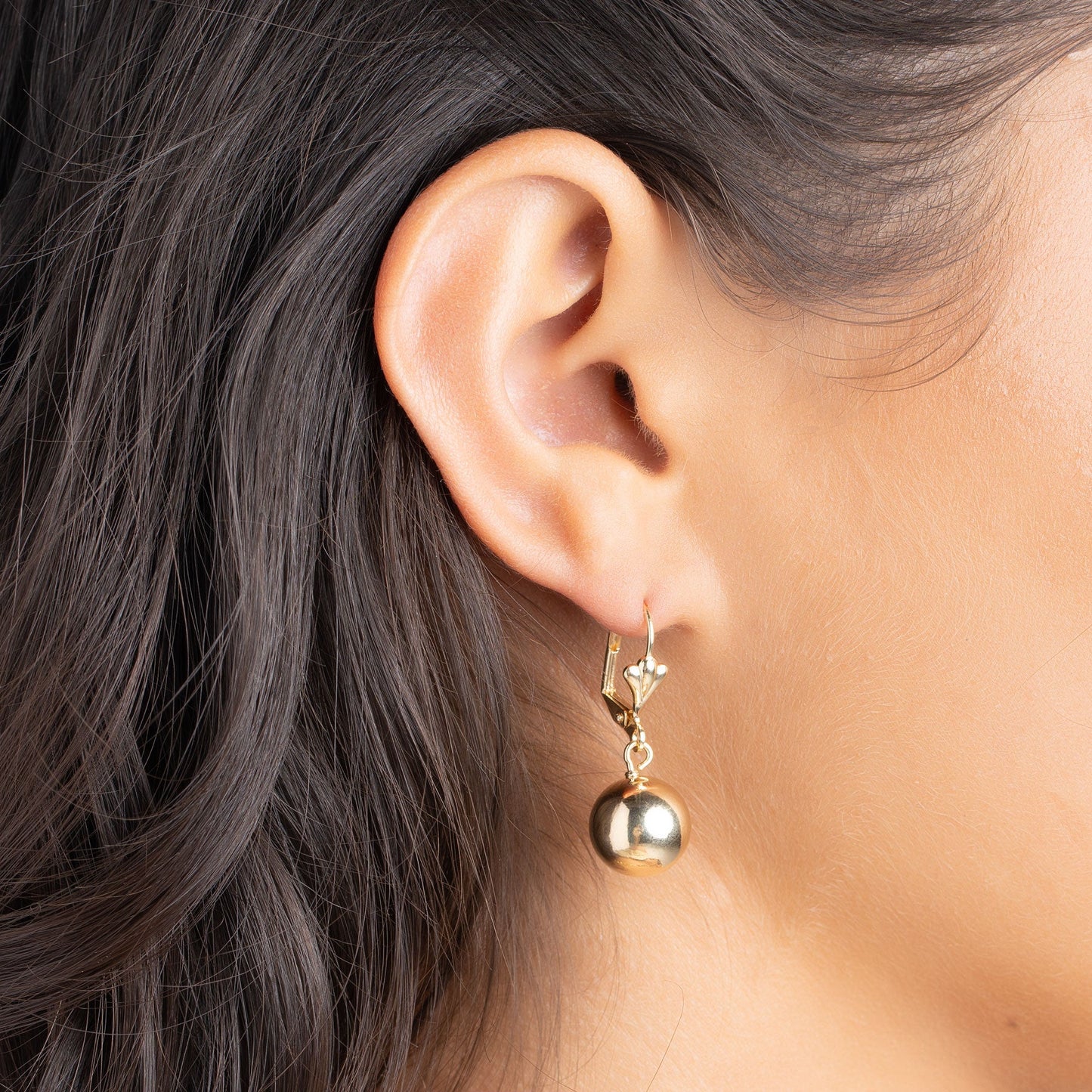18K Gold Plated Dangling Ball Drop Earrings