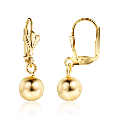 18K Gold Plated Dangling Ball Drop Earrings