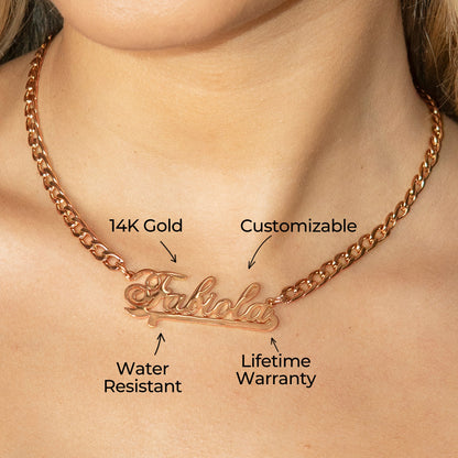 Women Jewelry - Rose Gold Name Necklace | Style # N23