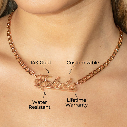 Women Jewelry - Rose Gold Name Necklace | Style # N23