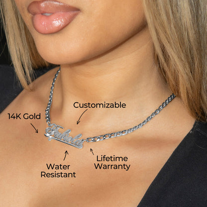 Women Jewelry - White Gold Name Necklace | Style # N23