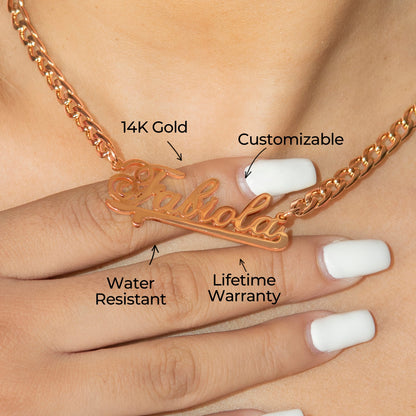 Women Jewelry - Rose Gold Name Necklace | Style # N23