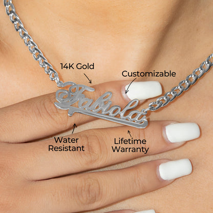 Women Jewelry - White Gold Name Necklace | Style # N23