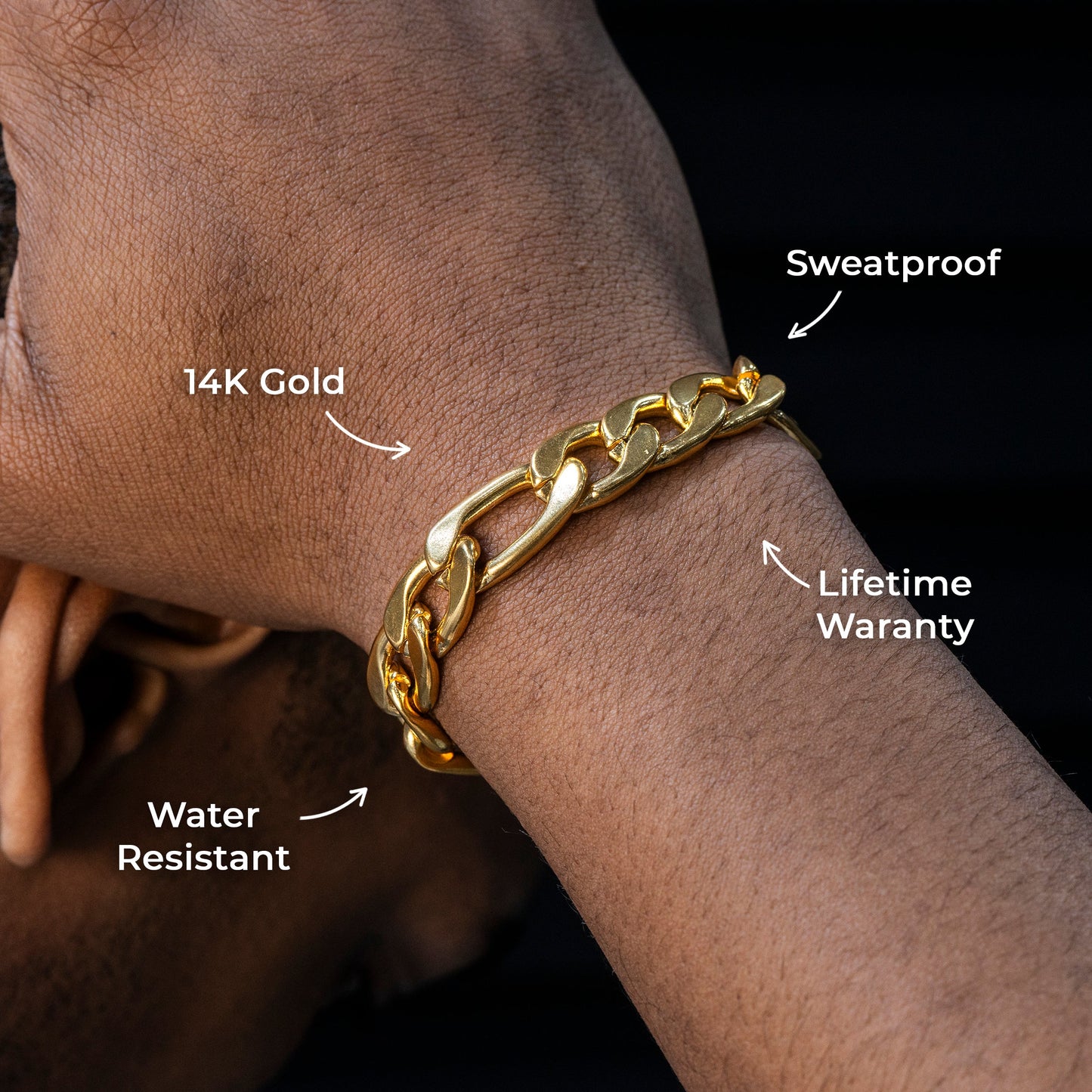 Gold Jewelry -  Gold Figaro Bracelet