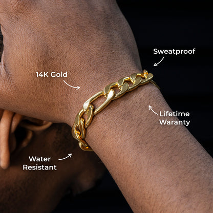 Gold Jewelry -  Gold Figaro Bracelet