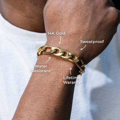 Gold Jewelry -  Gold Figaro Bracelet