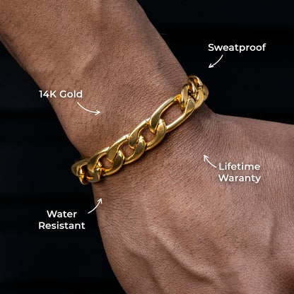 Gold Jewelry -  Gold Figaro Bracelet