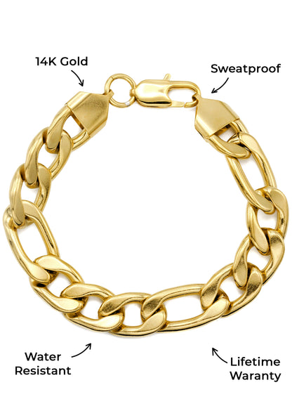 Gold Jewelry -  Gold Figaro Bracelet