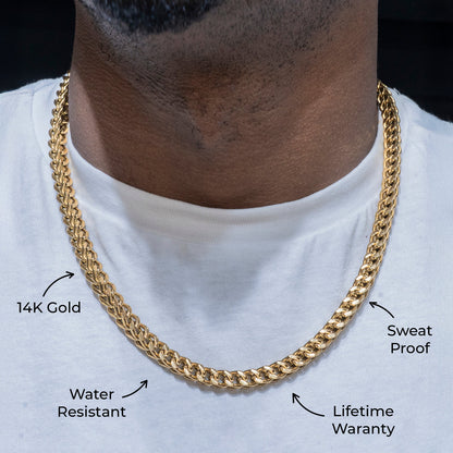 Gold Jewelry -  Mens 14K Gold Chain Solid Franco