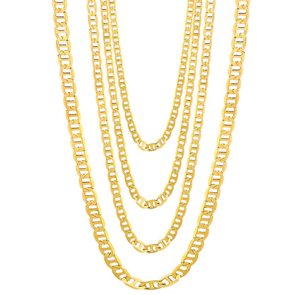18K Gold Plated 3mm Flat Mariner Necklace