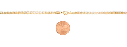18k Gold Plated Flat Mariner 3.5MM Chain Necklace