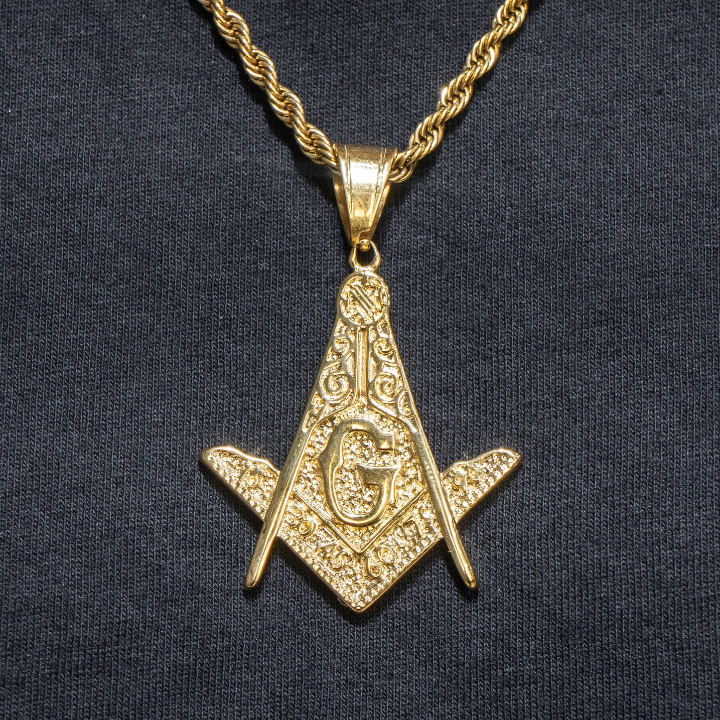 Mens Jewelry -  14K Gold Freemason Necklace | Appx. 17.5 Grams