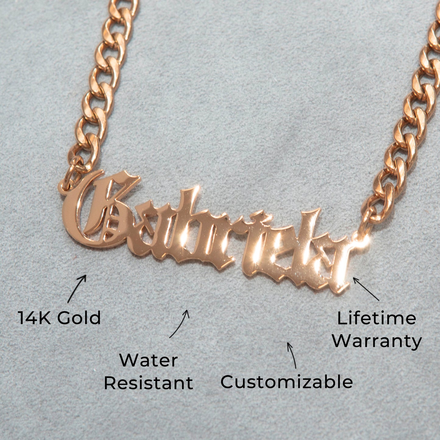 Women Jewelry - Rose Gold Name Necklace | Style # N02