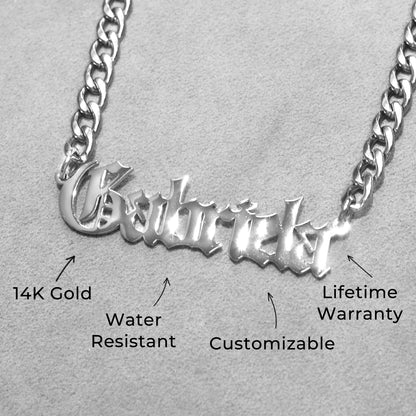 Women Jewelry - White Gold Name Necklace | Style # N02
