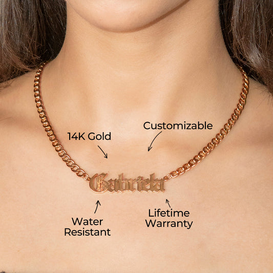 Women Jewelry - Rose Gold Name Necklace | Style # N02