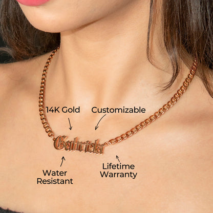 Women Jewelry - Rose Gold Name Necklace | Style # N02