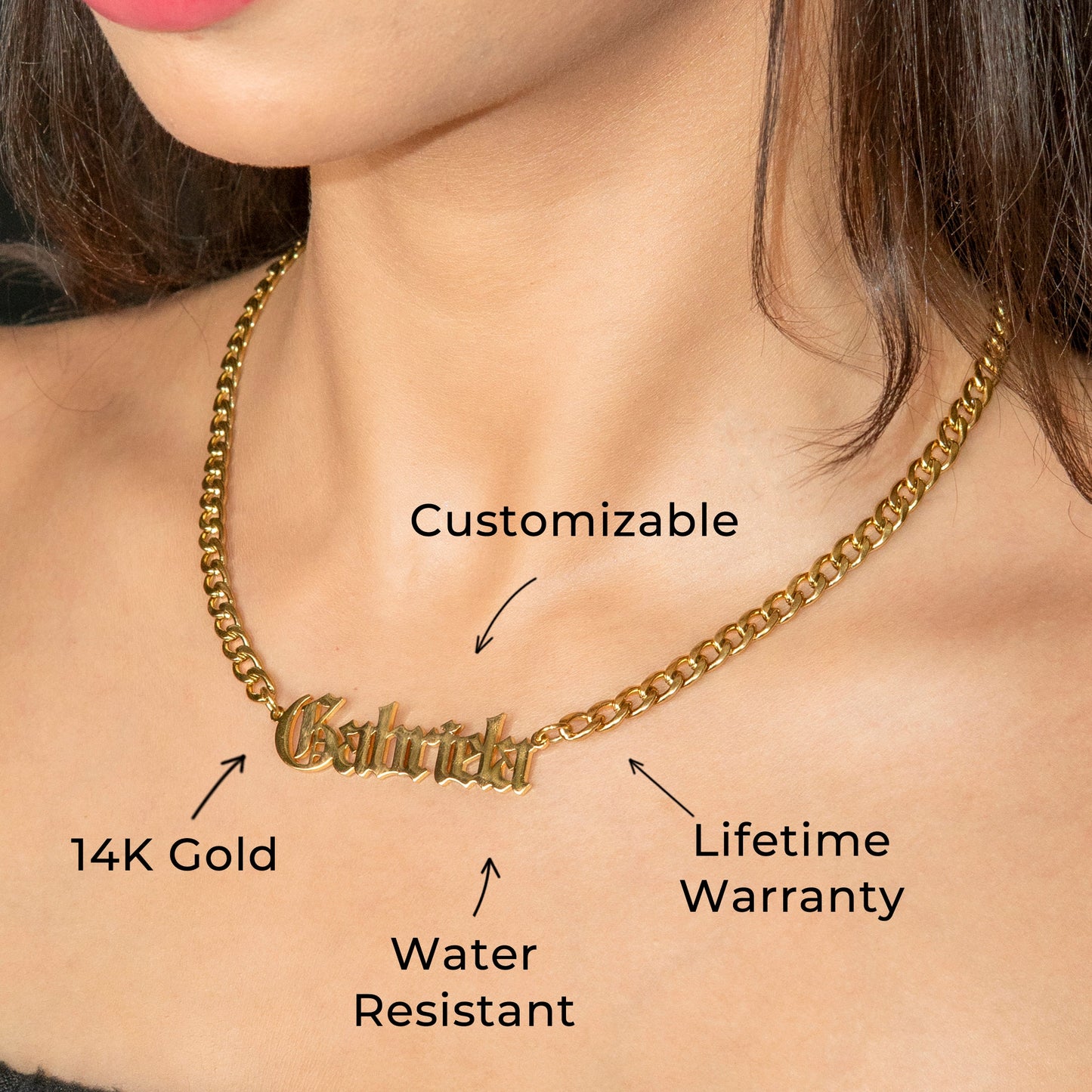 Women Jewelry - Gold Name Necklace | Style # N02
