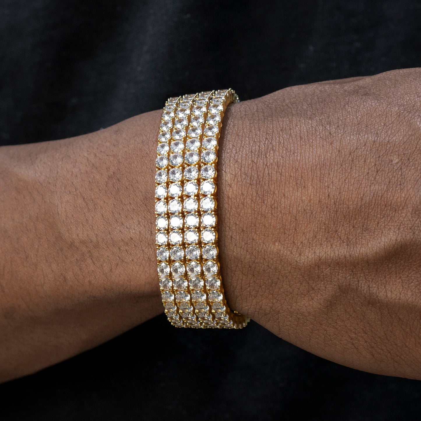Gold Jewelry -  Gold Four Row Tennis Bracelet
