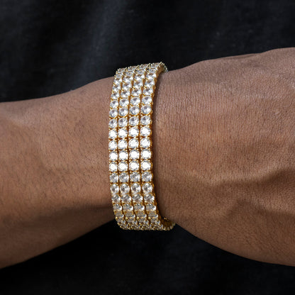 Gold Jewelry -  Gold Four Row Tennis Bracelet