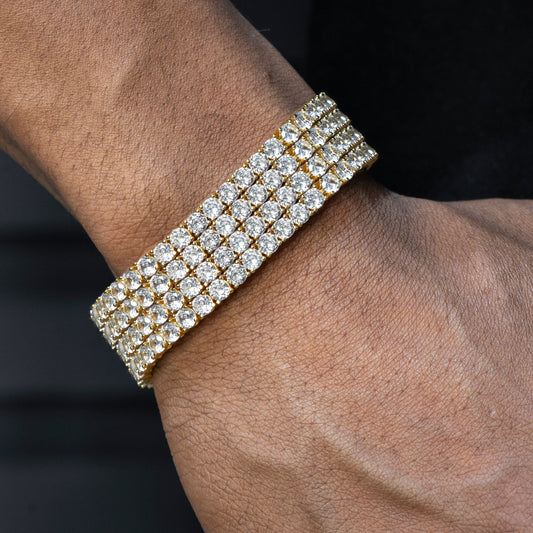 Gold Jewelry -  Gold Four Row Tennis Bracelet