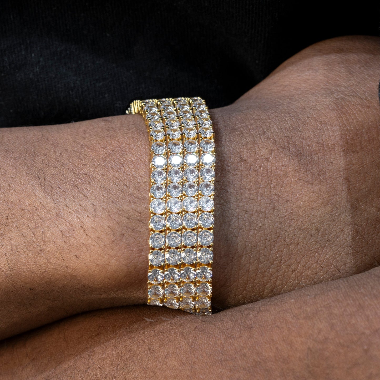 Gold Jewelry -  Gold Four Row Tennis Bracelet