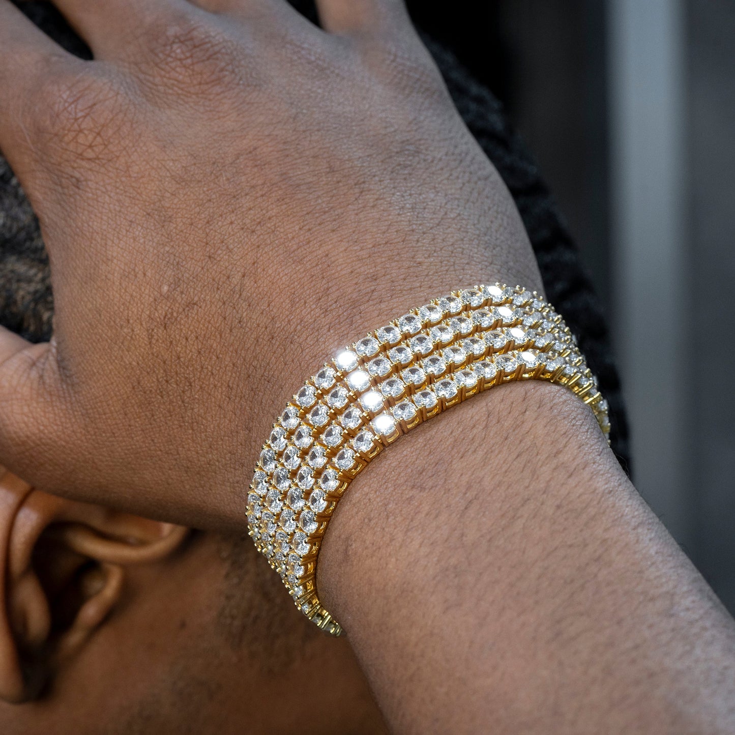 Gold Jewelry -  Gold Four Row Tennis Bracelet