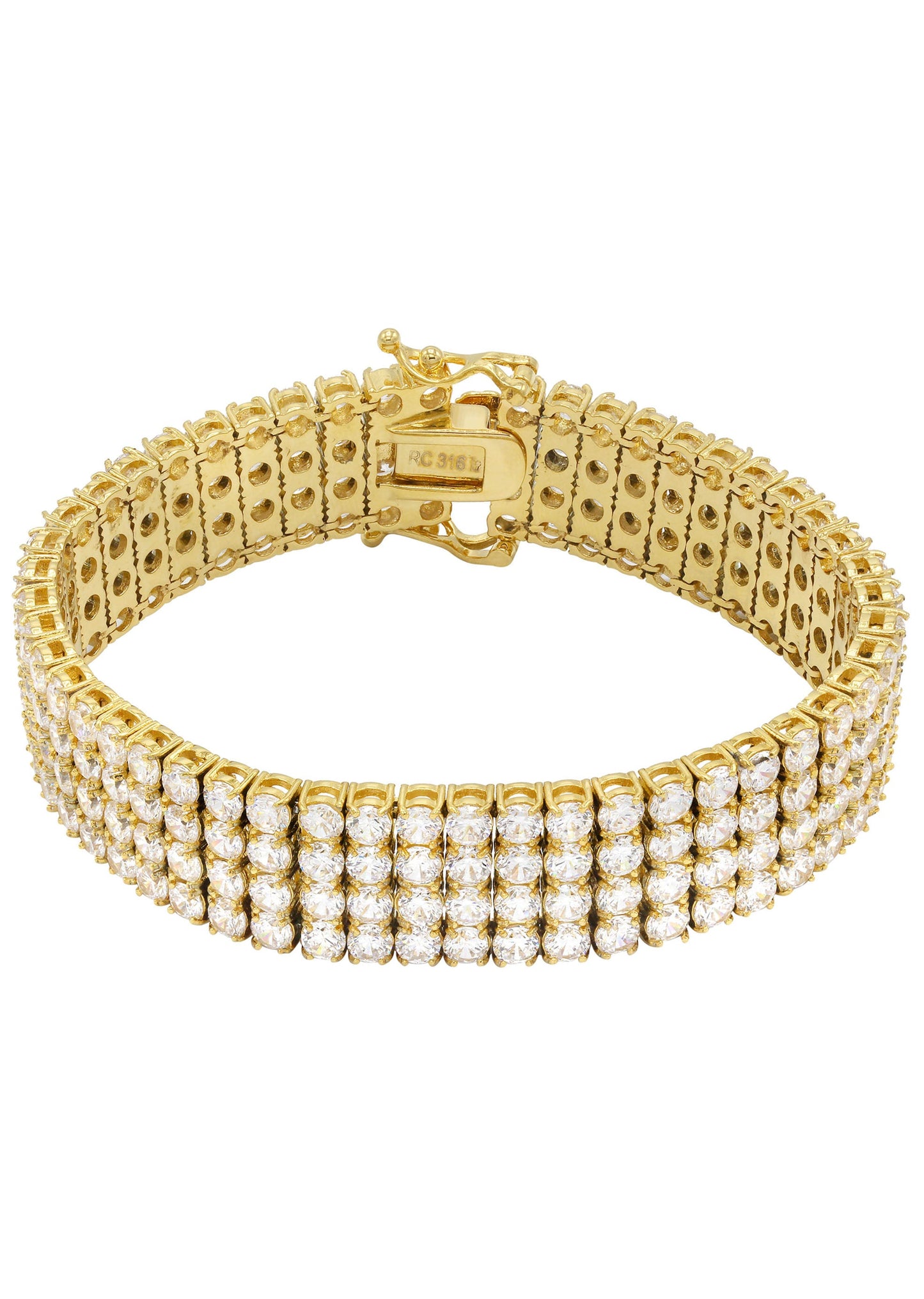 Gold Jewelry -  Gold Four Row Tennis Bracelet