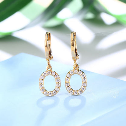 18K Gold Plated Dangling Monogram Earrings