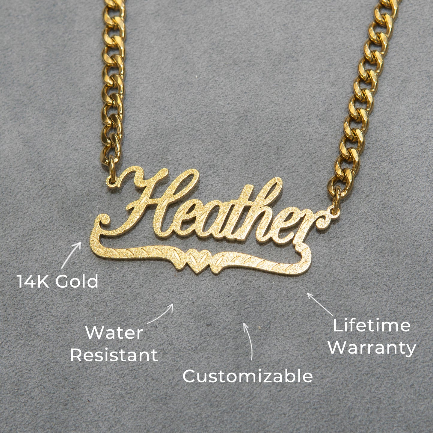 Women Jewelry - Gold Name Necklace | Style # N42